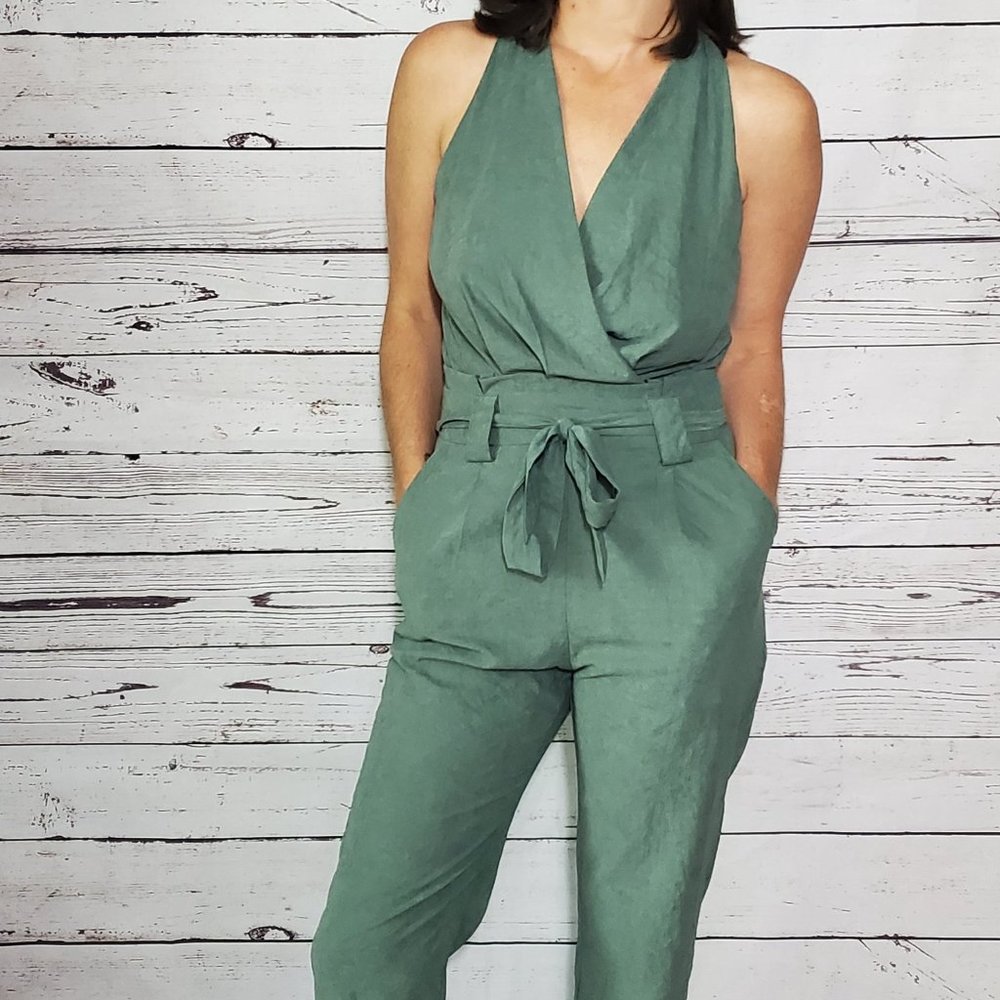 Green Sleeveless Jumpsuit